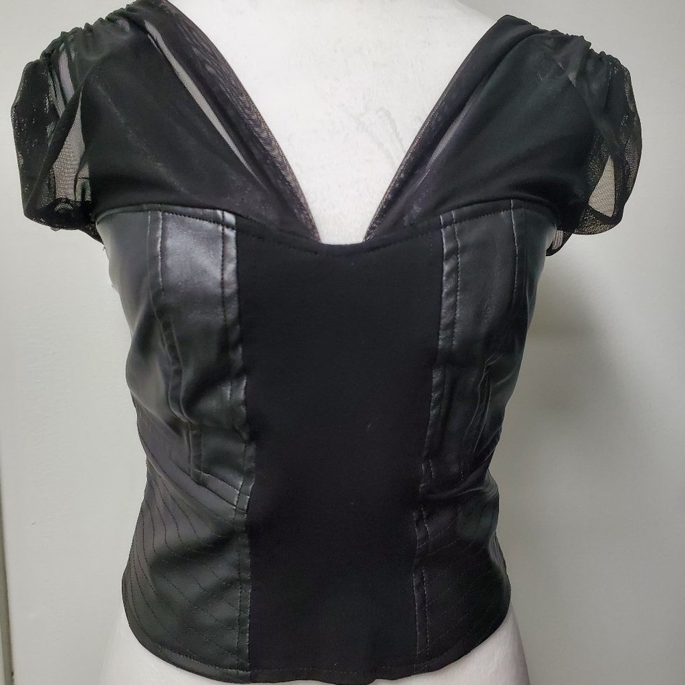 Bebe Vegan Leather Skirt and Top